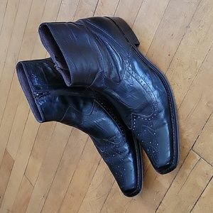 Men's, Aldo Wingtip-Square Toe Zip-up Boots, Size 44, Black Leather